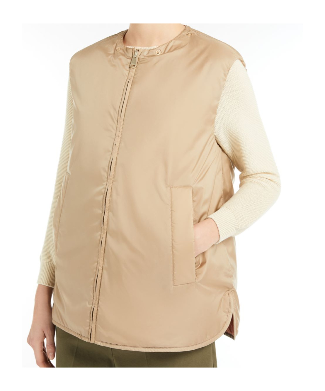 Weekend Max Mara Double-sided Vest In Nude