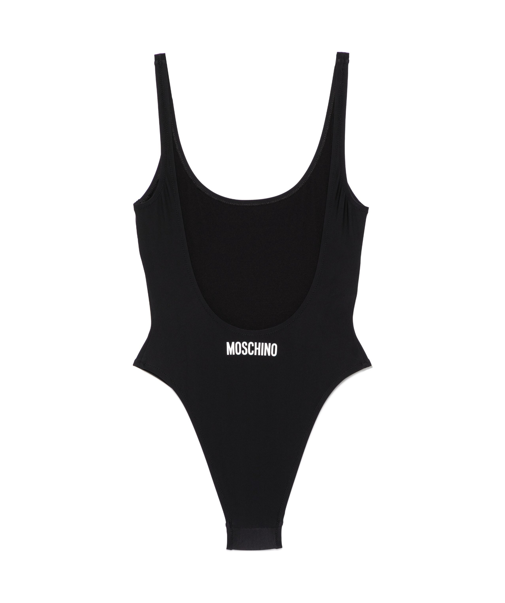 Moschino Couture One-piece Swimsuit Laurel Crown Logo In Black