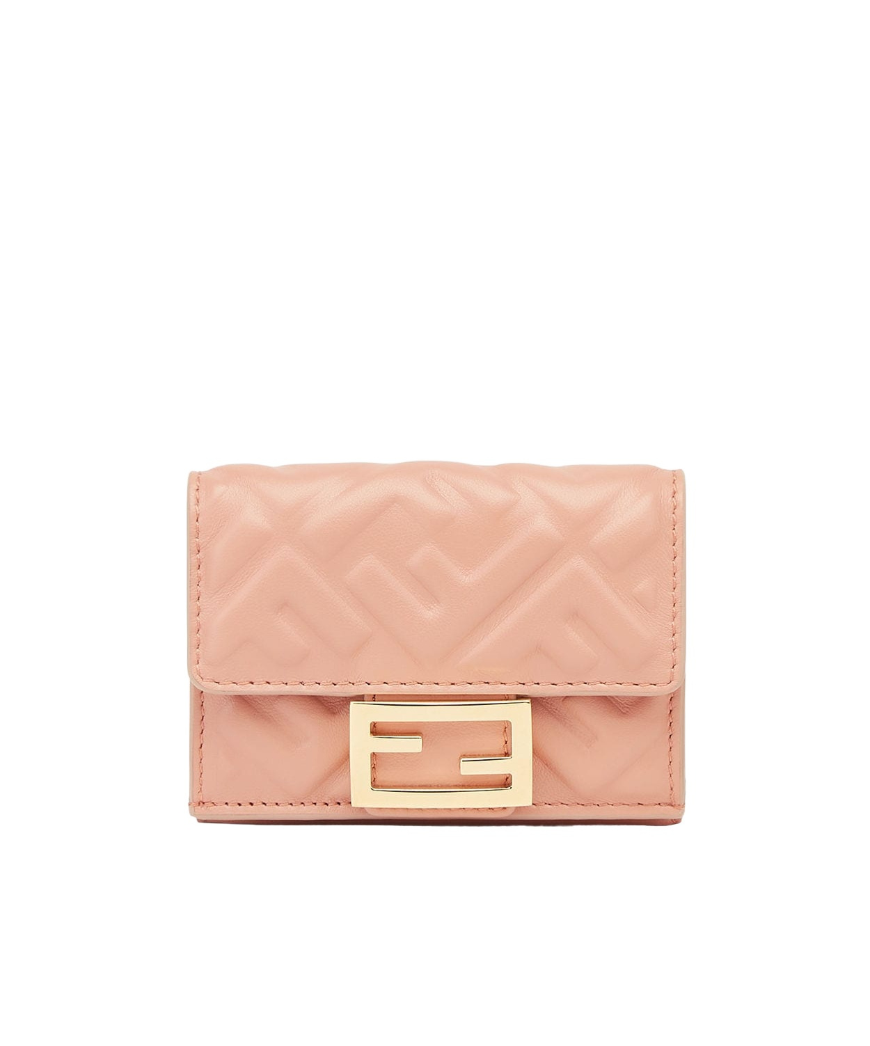 Fendi Baguette Micro Three-fold Wallet In Nude