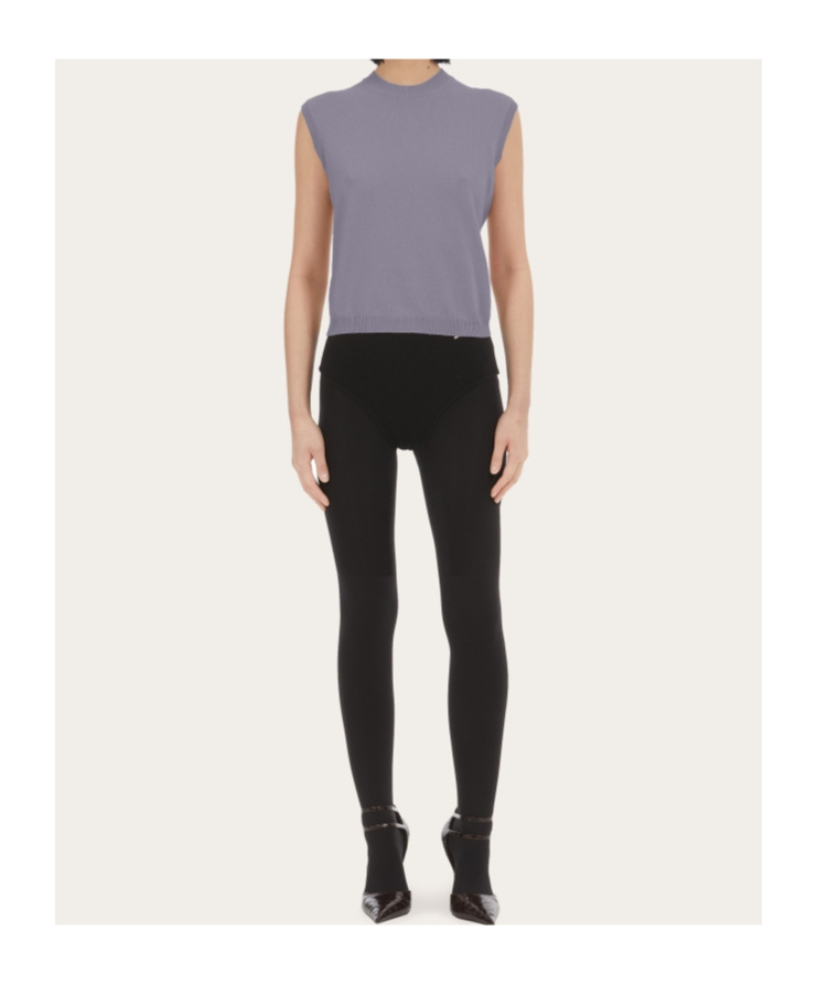 Ferragamo Fine-knitted Top In Gray