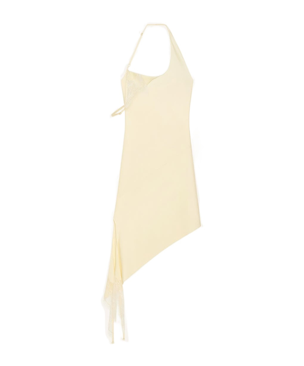 Courrèges Asymmetrical Satin Dress In Yellow