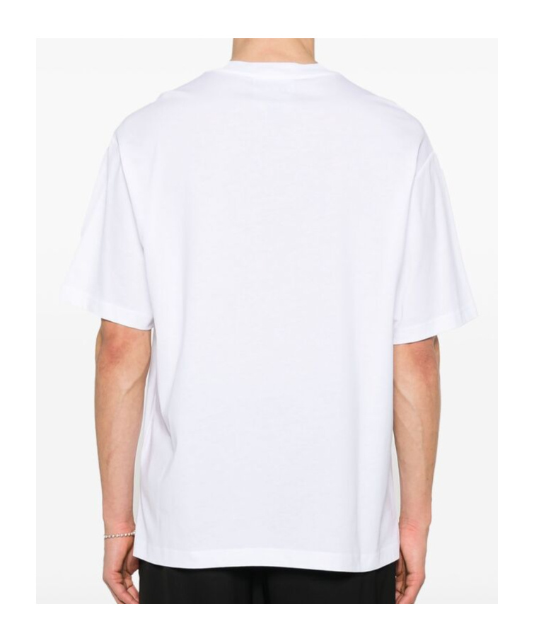 Versace Jeans Open-necked Black Shirt In White