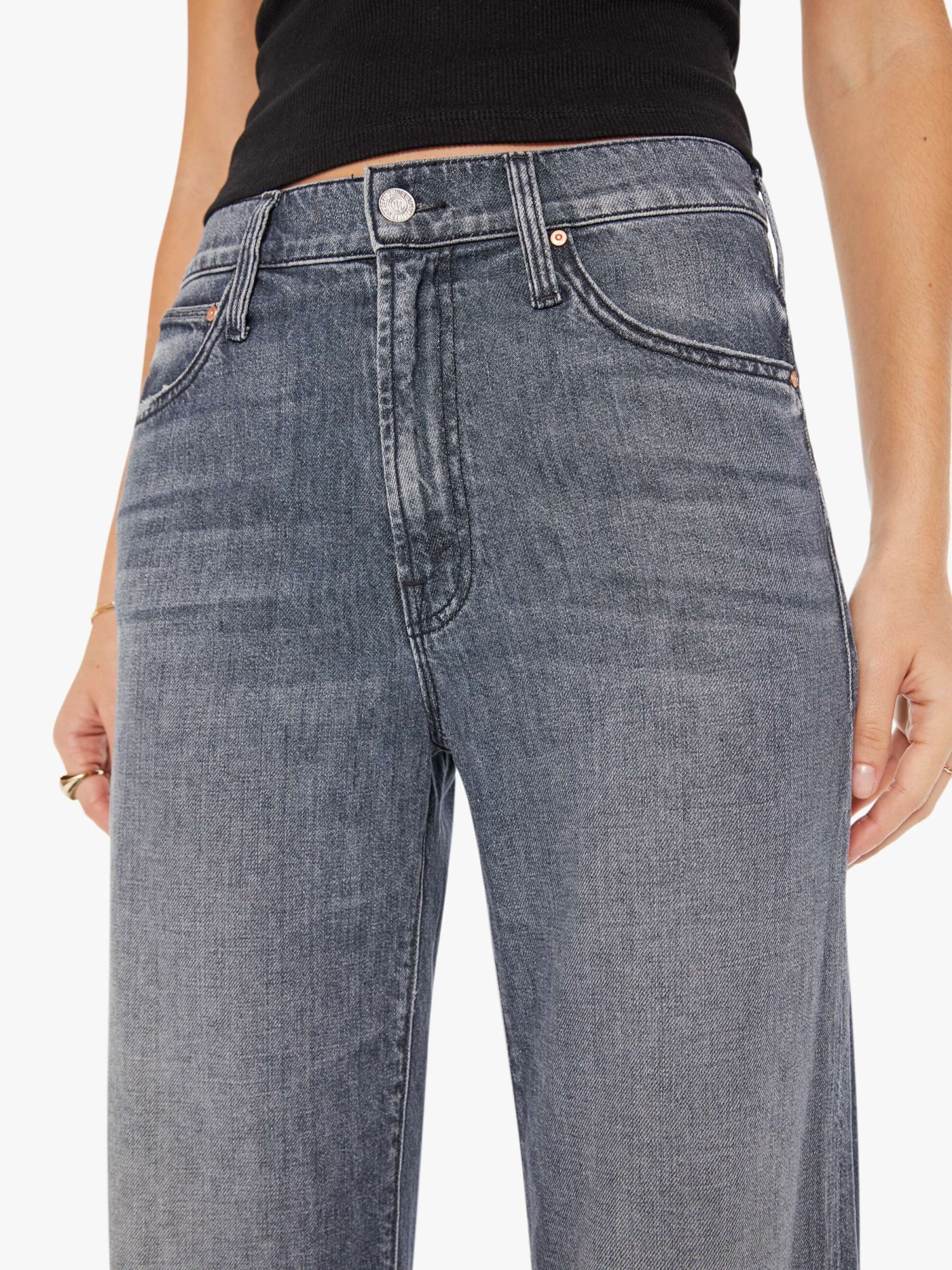 Mother The Dodger Low-rise Straight-leg Jeans In Gray