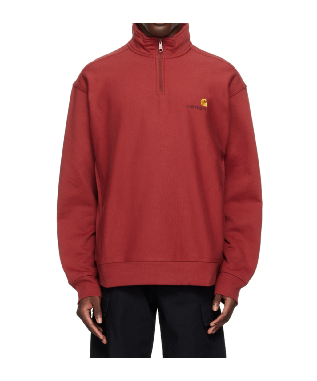 Carhartt Stand-collar Long-sleeved Hoodie In Red