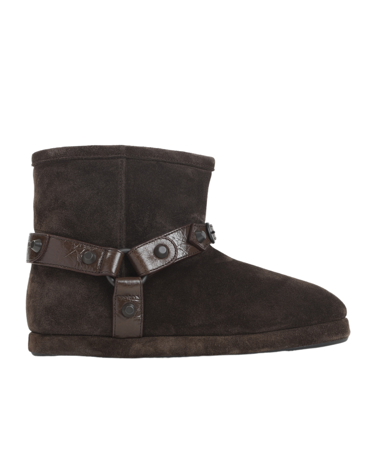 Balenciaga Soft Ankle Bootie Round Toe In Brown