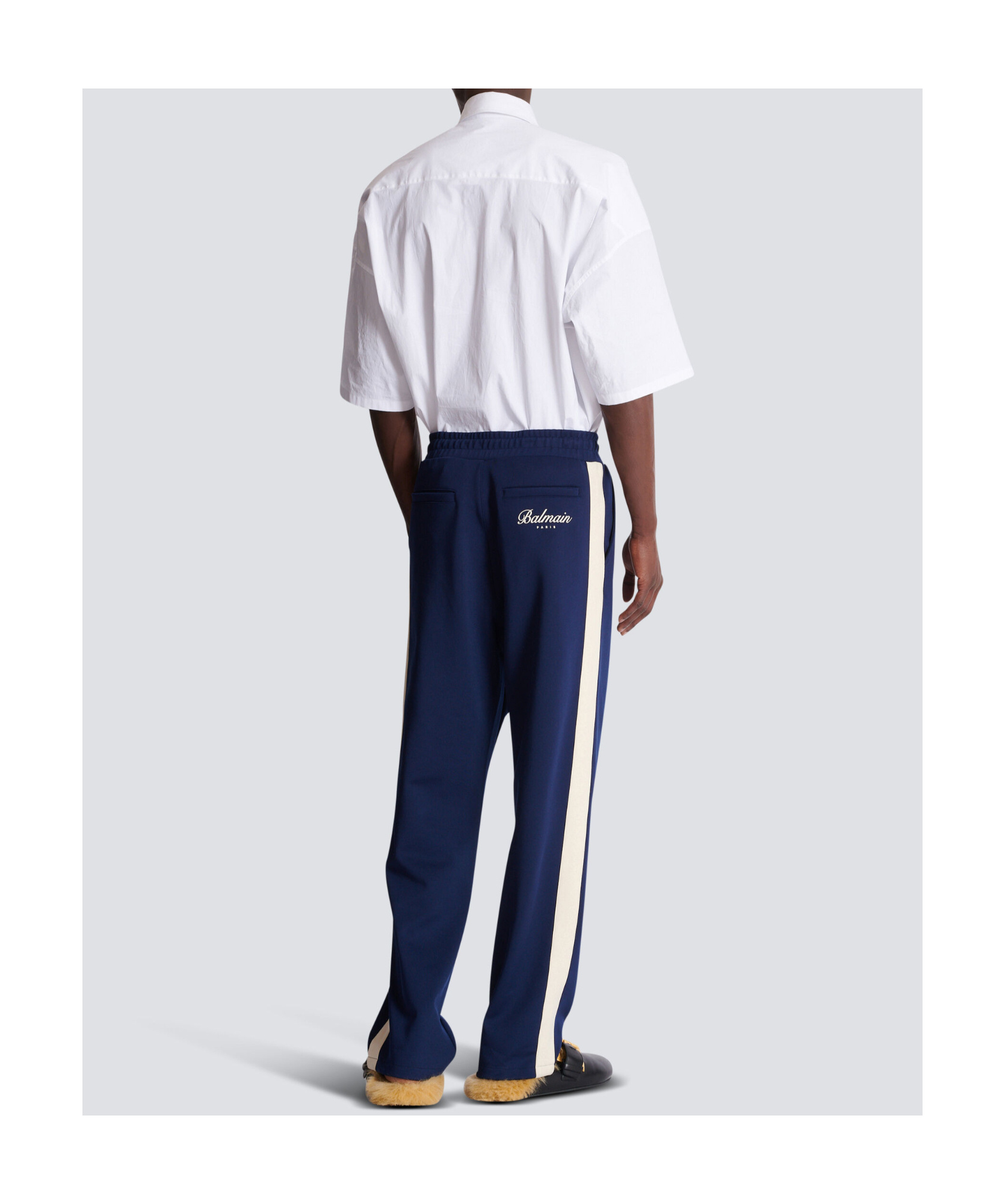 Balmain Side-stripe Track Pants In Blue