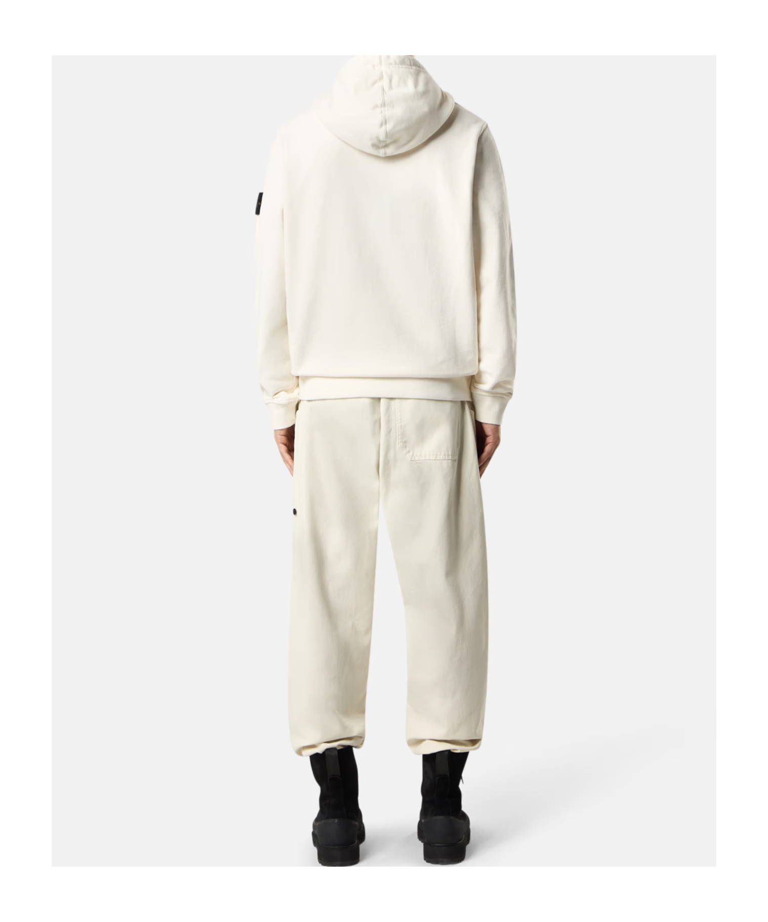 Stone Island Regular-fit Hooded Sweatshirt With Pouch Podket In Neutral