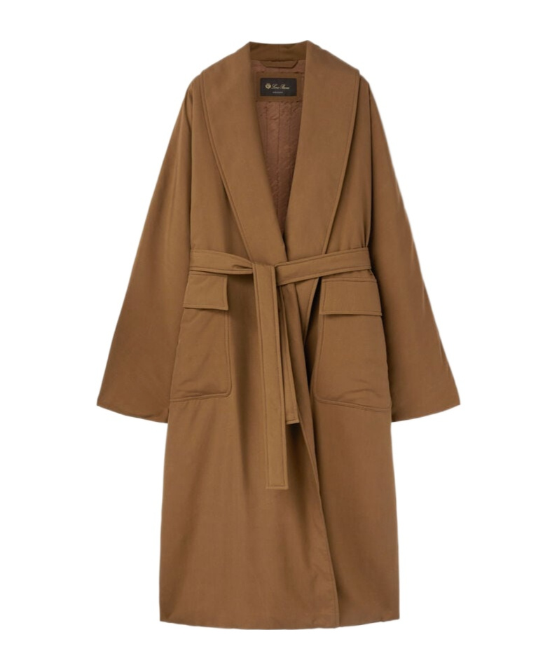 Shop Loro Piana Dwight Long-sleeved Belted Coat In Brown