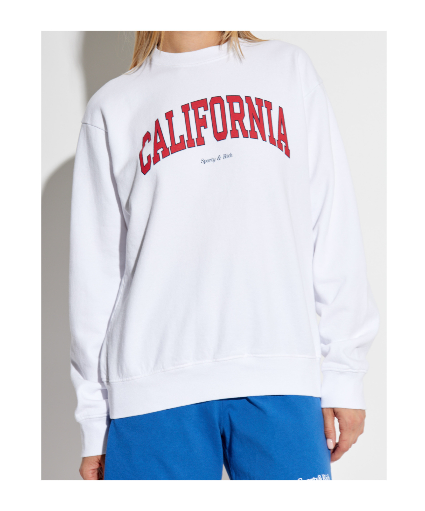 Sporty And Rich California Cotton Sweatshirt In White