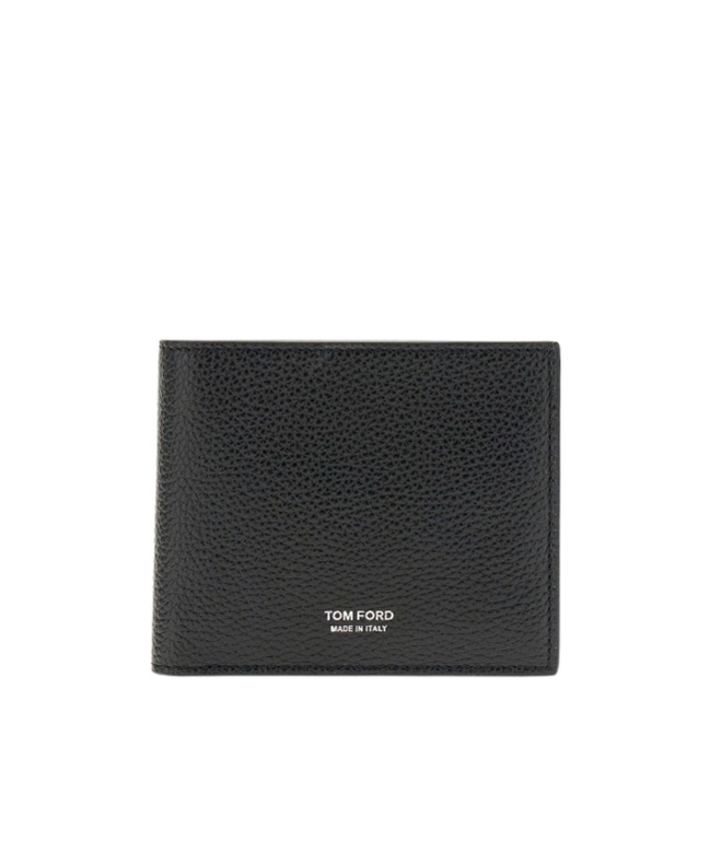 Tom Ford Leather T-line Classic Bifold Wallet In Black