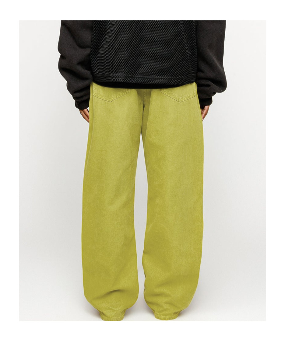 Stussy Straight Leg Canvas Trousers With Rivets In Green
