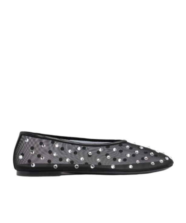 Khaite Marcy Crystal-embellished Mesh Ballet Flats
