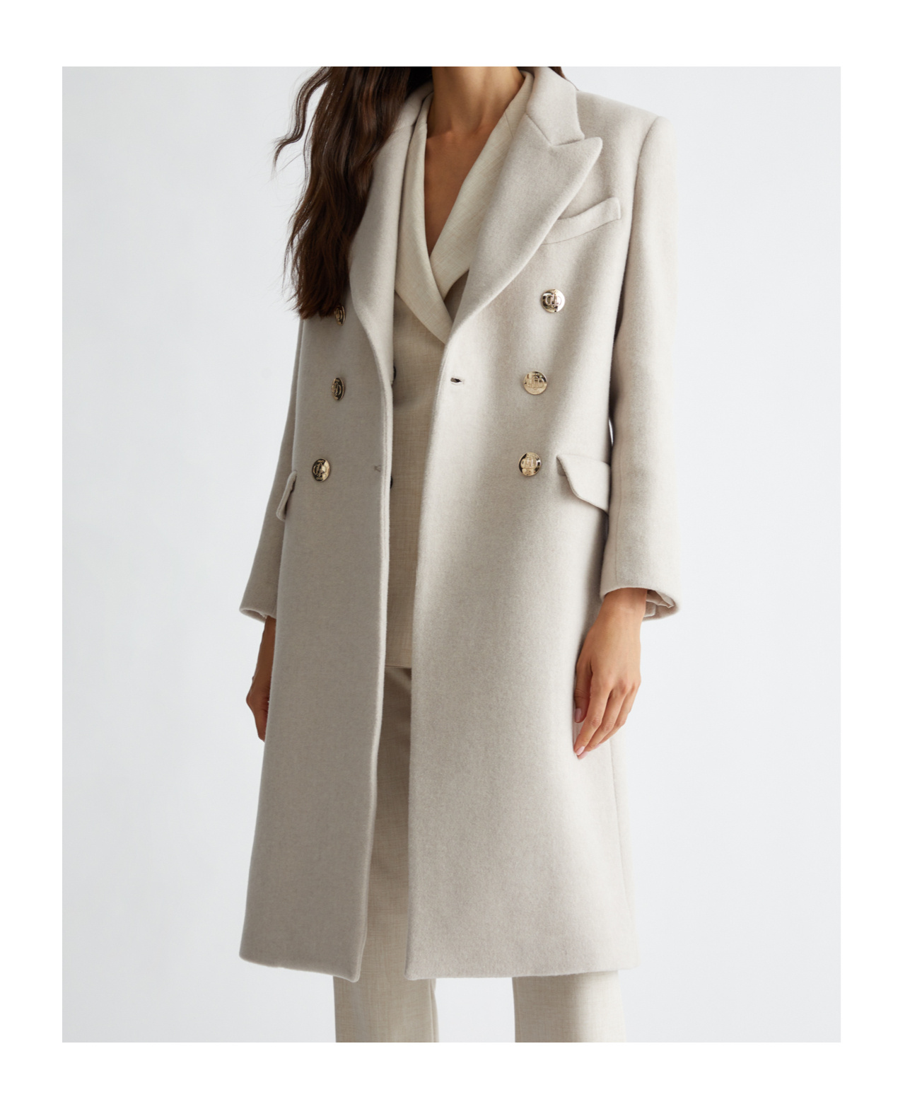 Liu •jo Double-breasted Coat In White