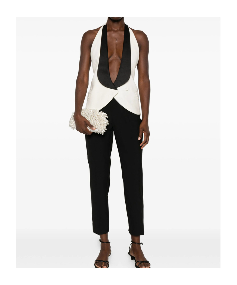 Christopher Esber V-neck Colorblock Vest In White
