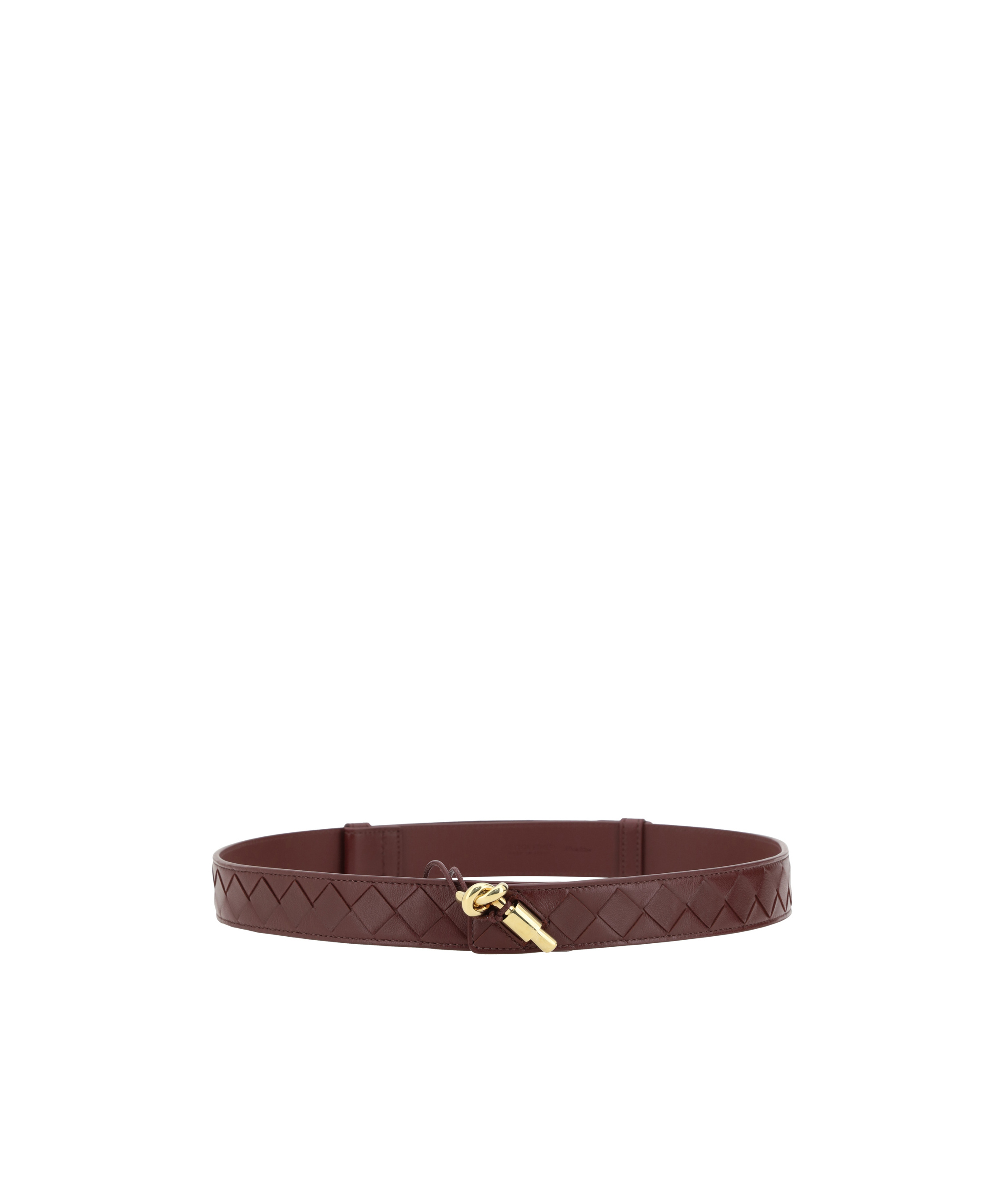 Bottega Veneta Women Iconic Intreccio Belt In Brown
