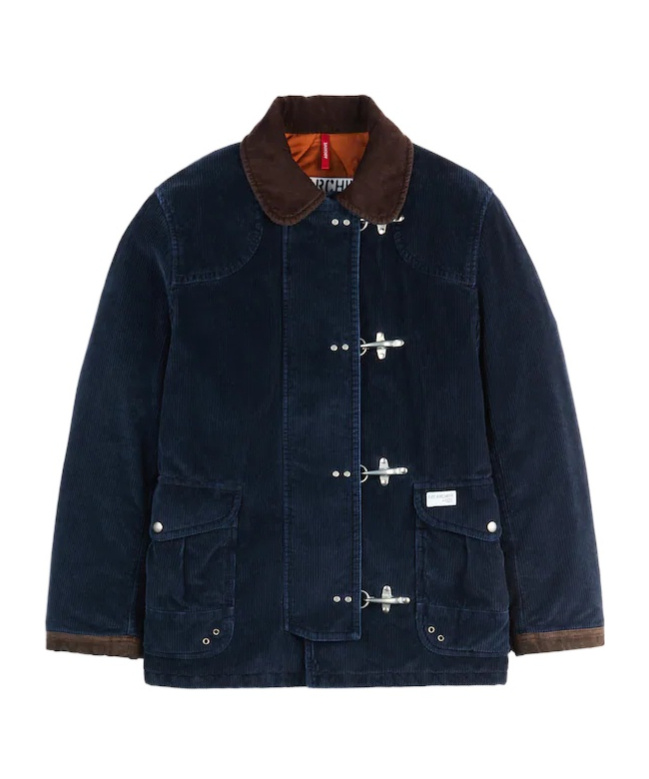 Fay Toggle Fastening Corduroy Jacket In Blue