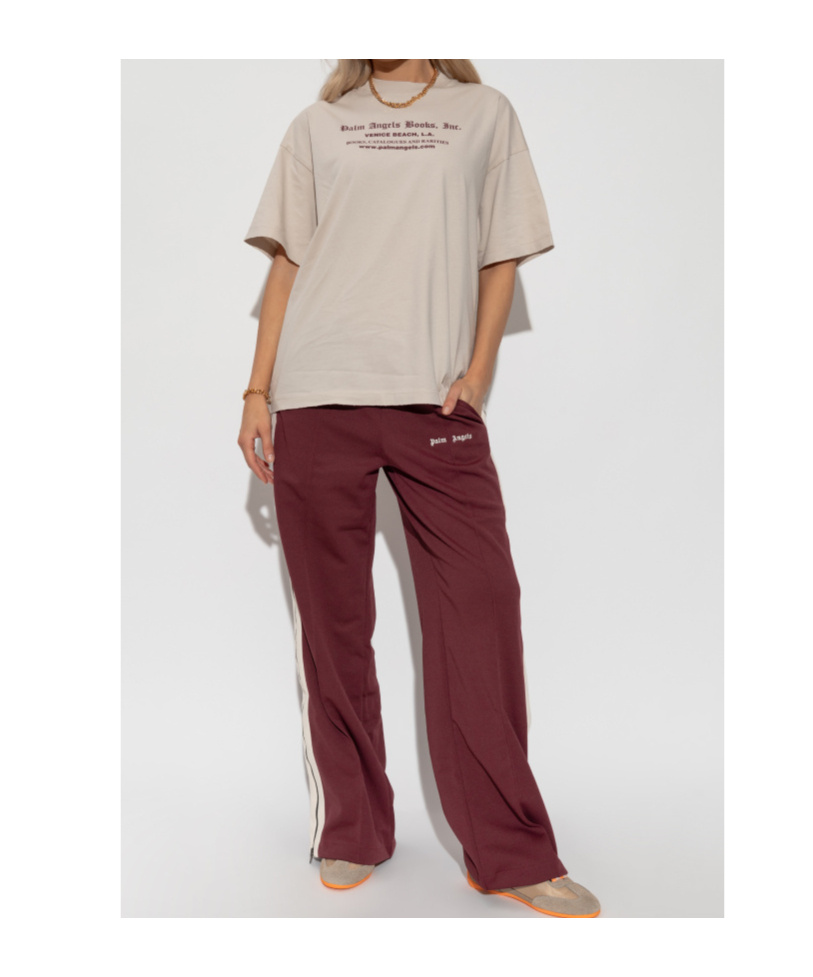 Palm Angels Vintage Effect T-shirt In Neutral