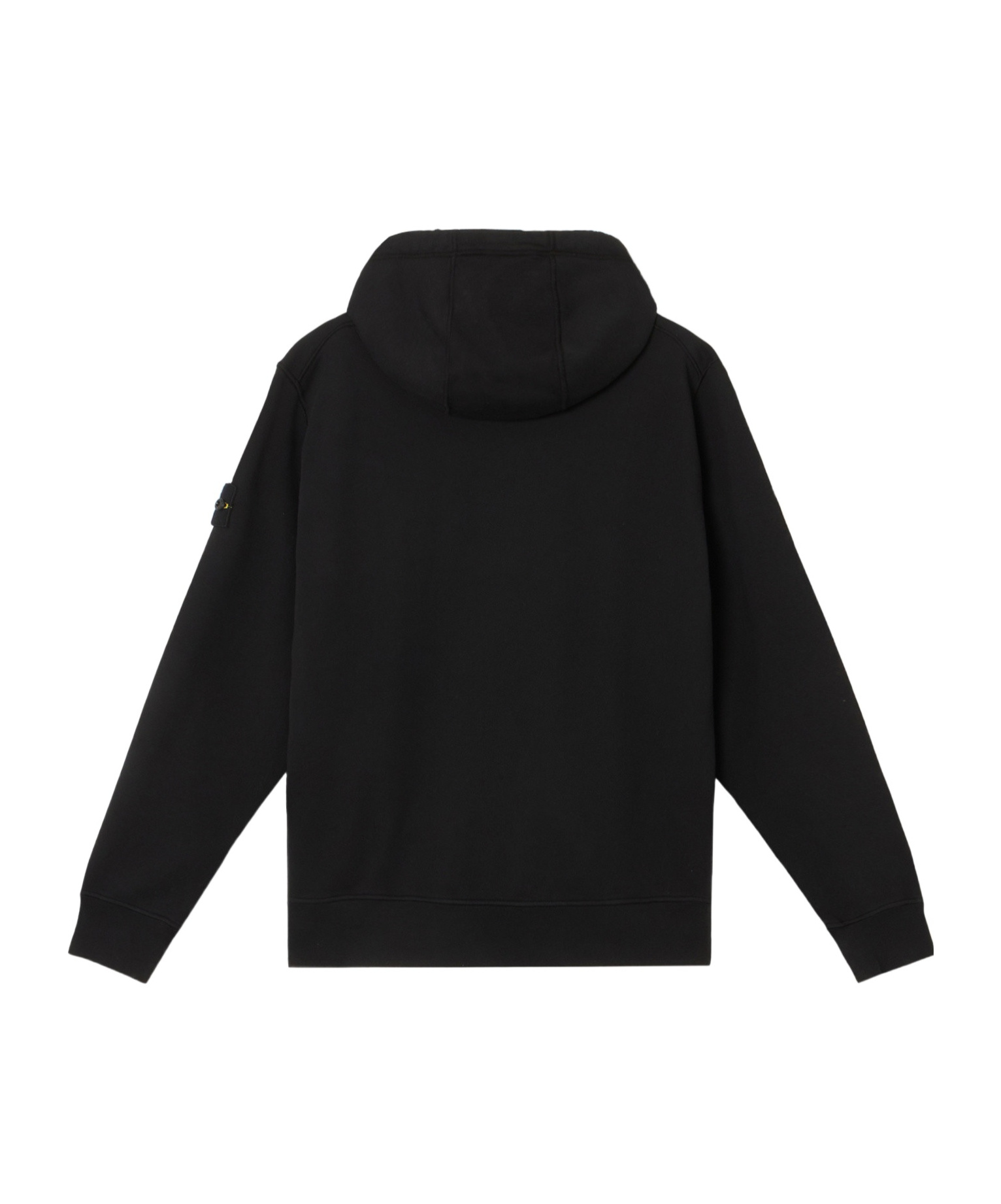 Stone Island Hooded Zip-up Sweatshirt In Organic Cotton Fleece In Black