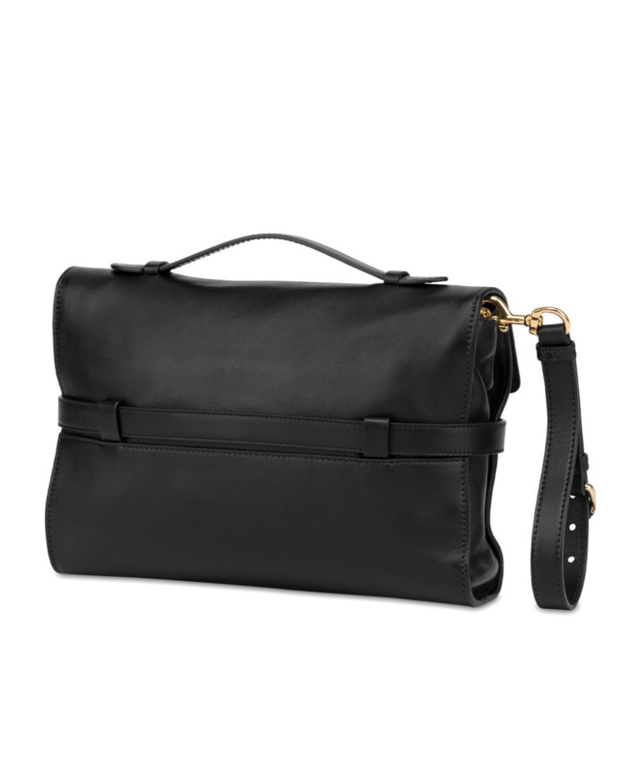 Moschino Tie Me Shoulder Bag In Black