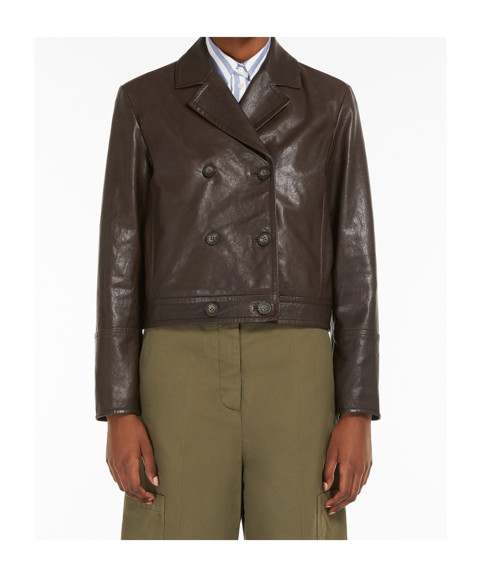 Weekend Max Mara Sub Cioccolato Double-breasted Jacket In Black