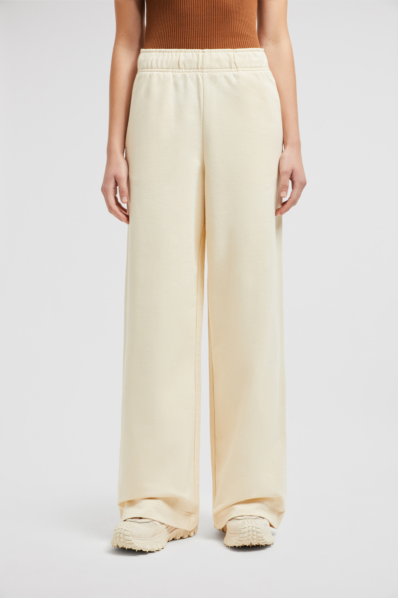 MONCLER WIDE LEG COTTON TRACK PANTS