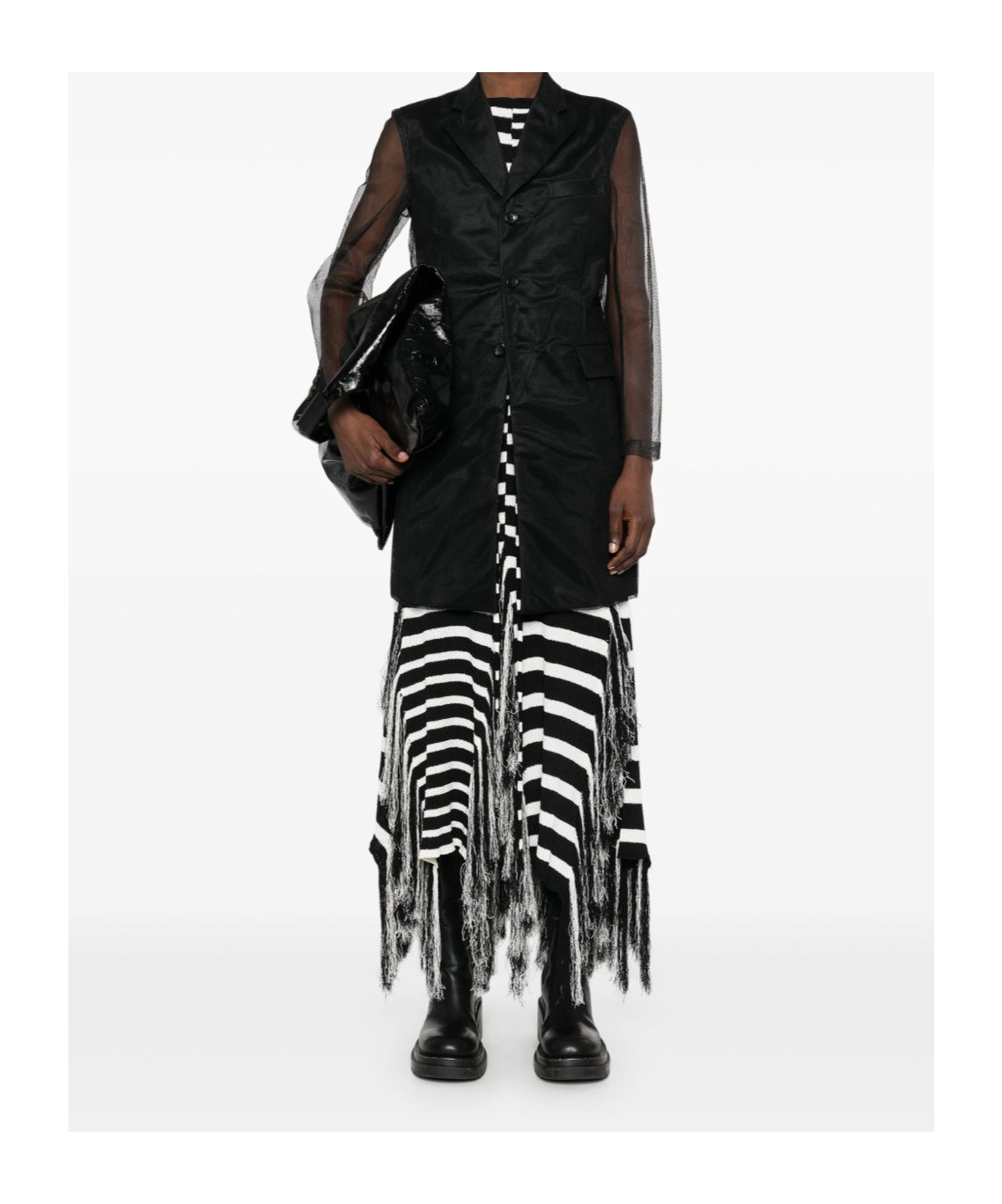 Shop Comme Des Garçons Mesh-overlay Coat