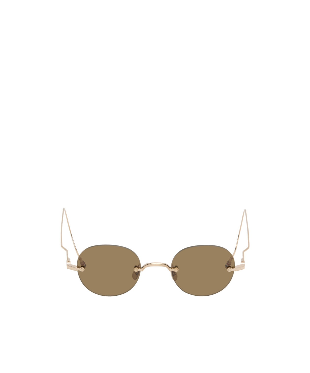 Thom Browne Eyewear Oval Frame Sunglasses In Gold