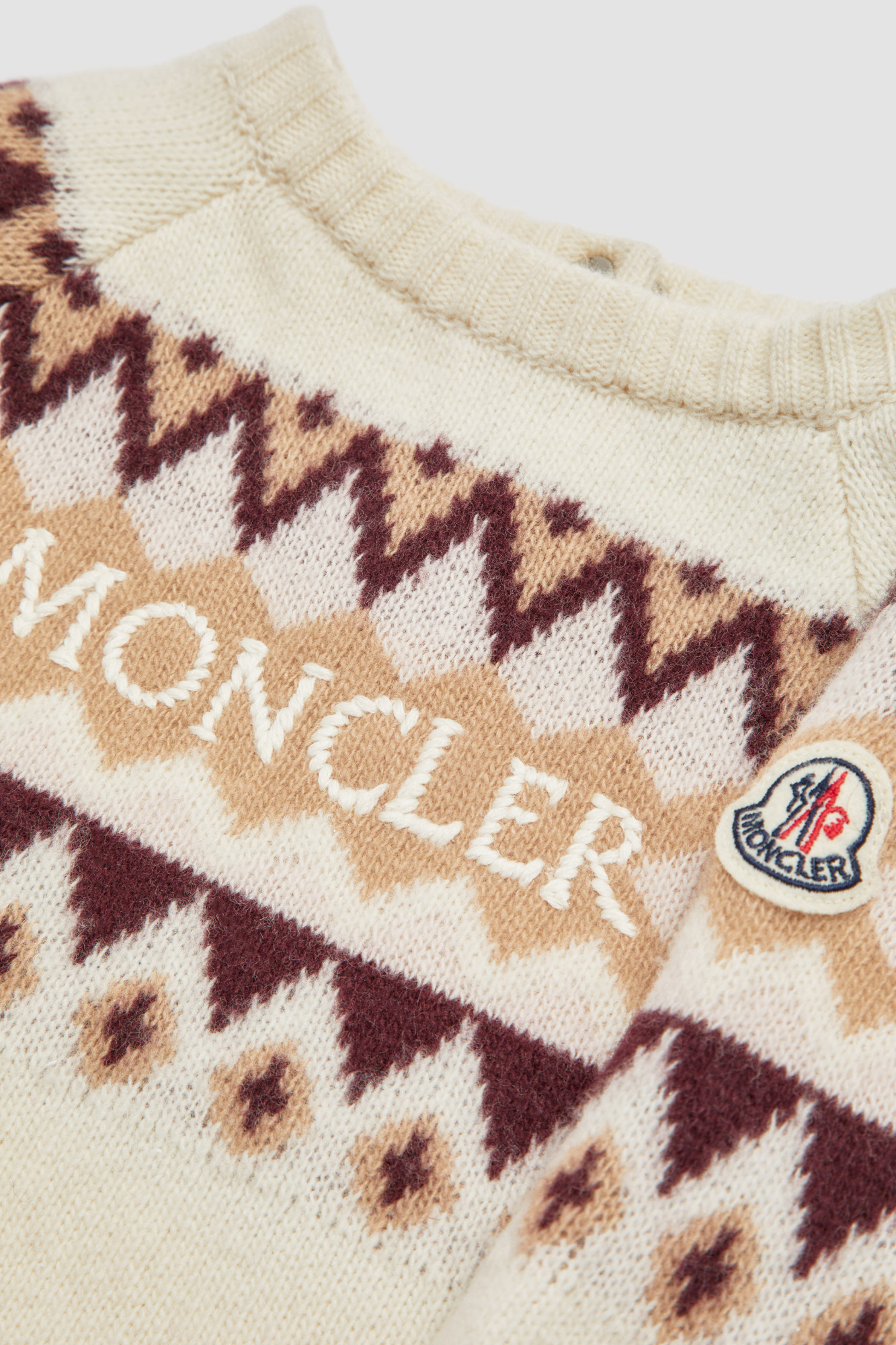 Moncler Wool Jacquard Dress In White
