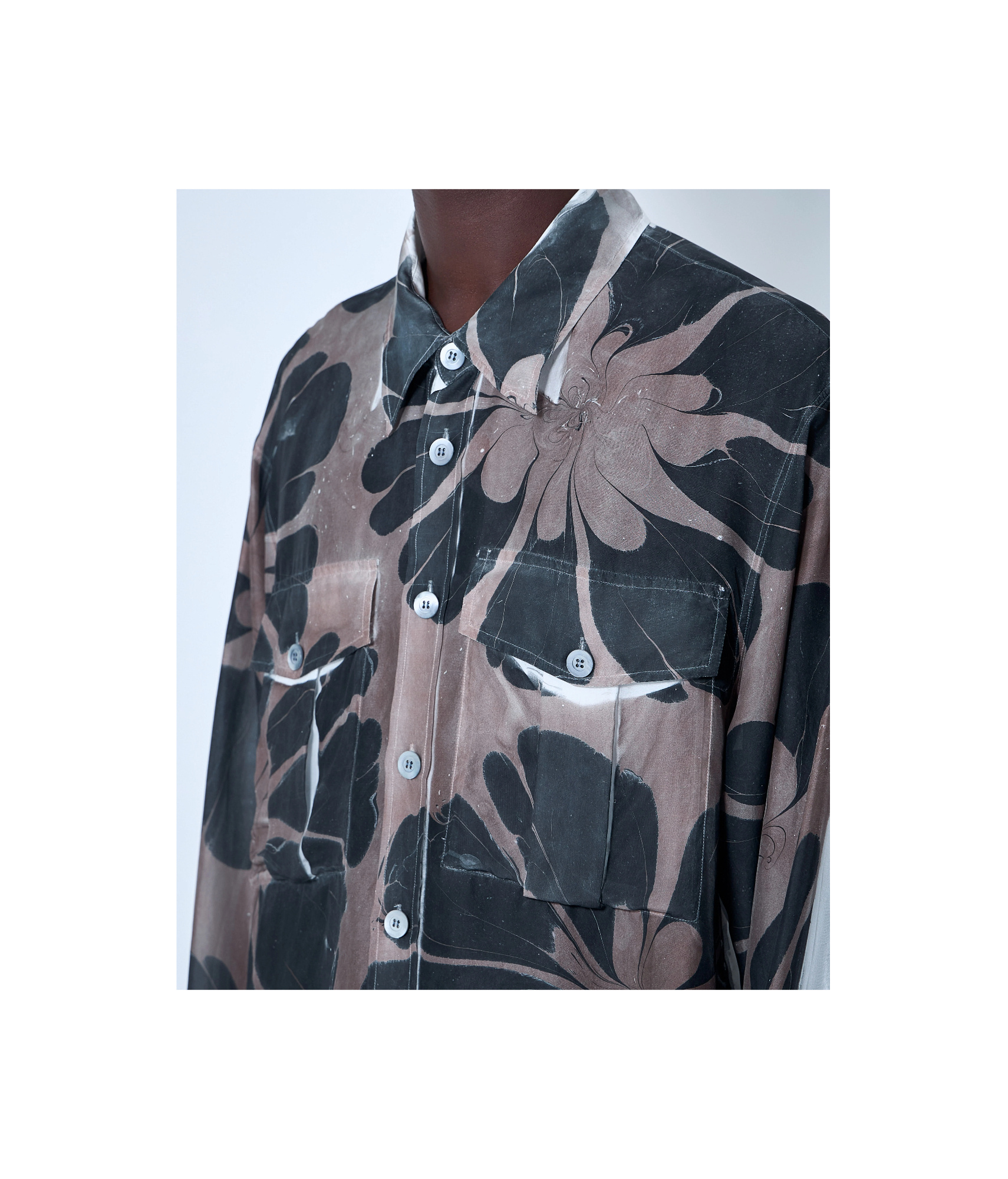 Dries Van Noten Men Floral Silk Shirt