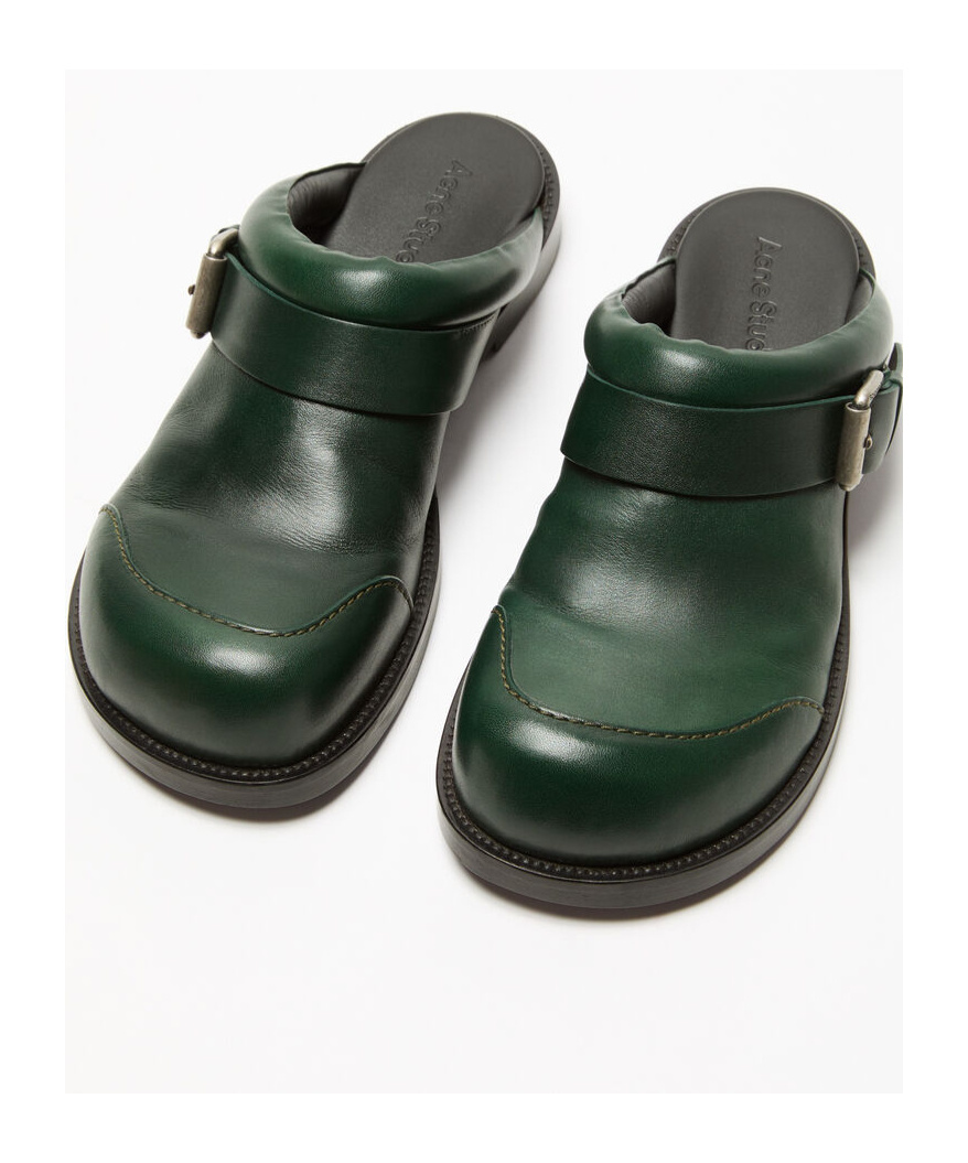 Acne Studios Round Toe Mules In Black