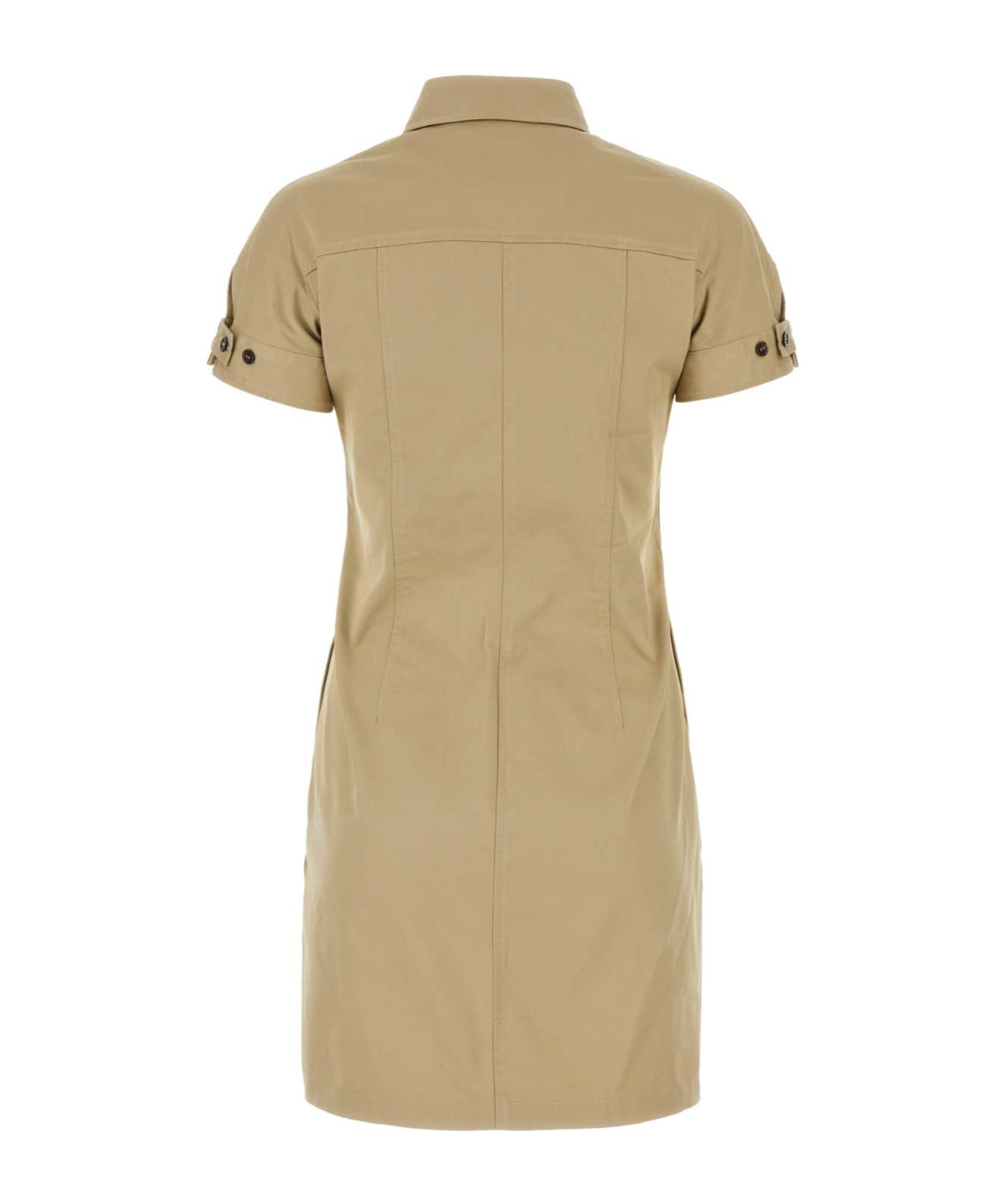 Dsquared2 Dsquared Beige Stretch Cotton Sunset Shirt Dress In Nude