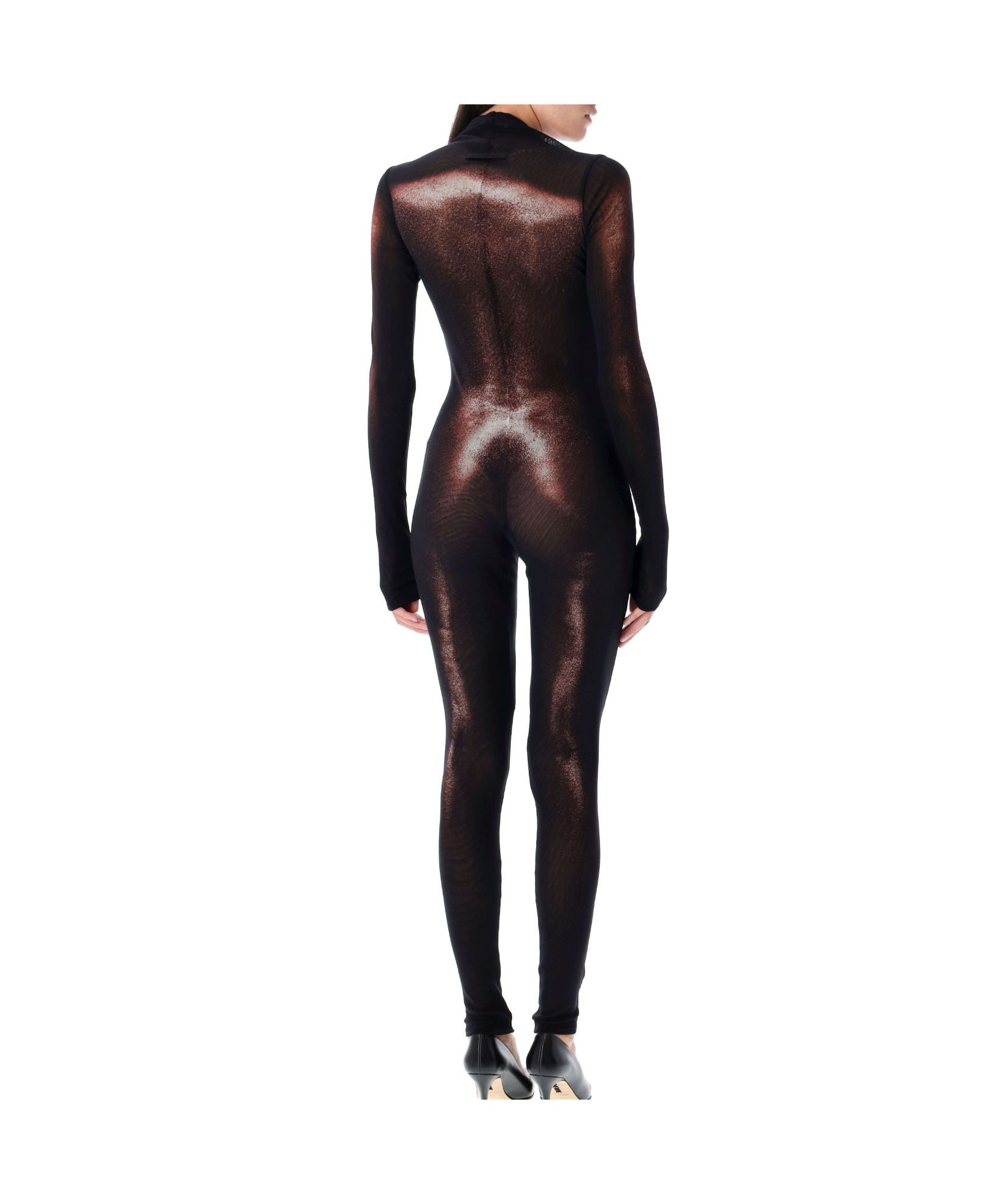 Jean Paul Gaultier Womens Black Brown Printed Long-sleeves Woven Jumpsuit Xs In Black