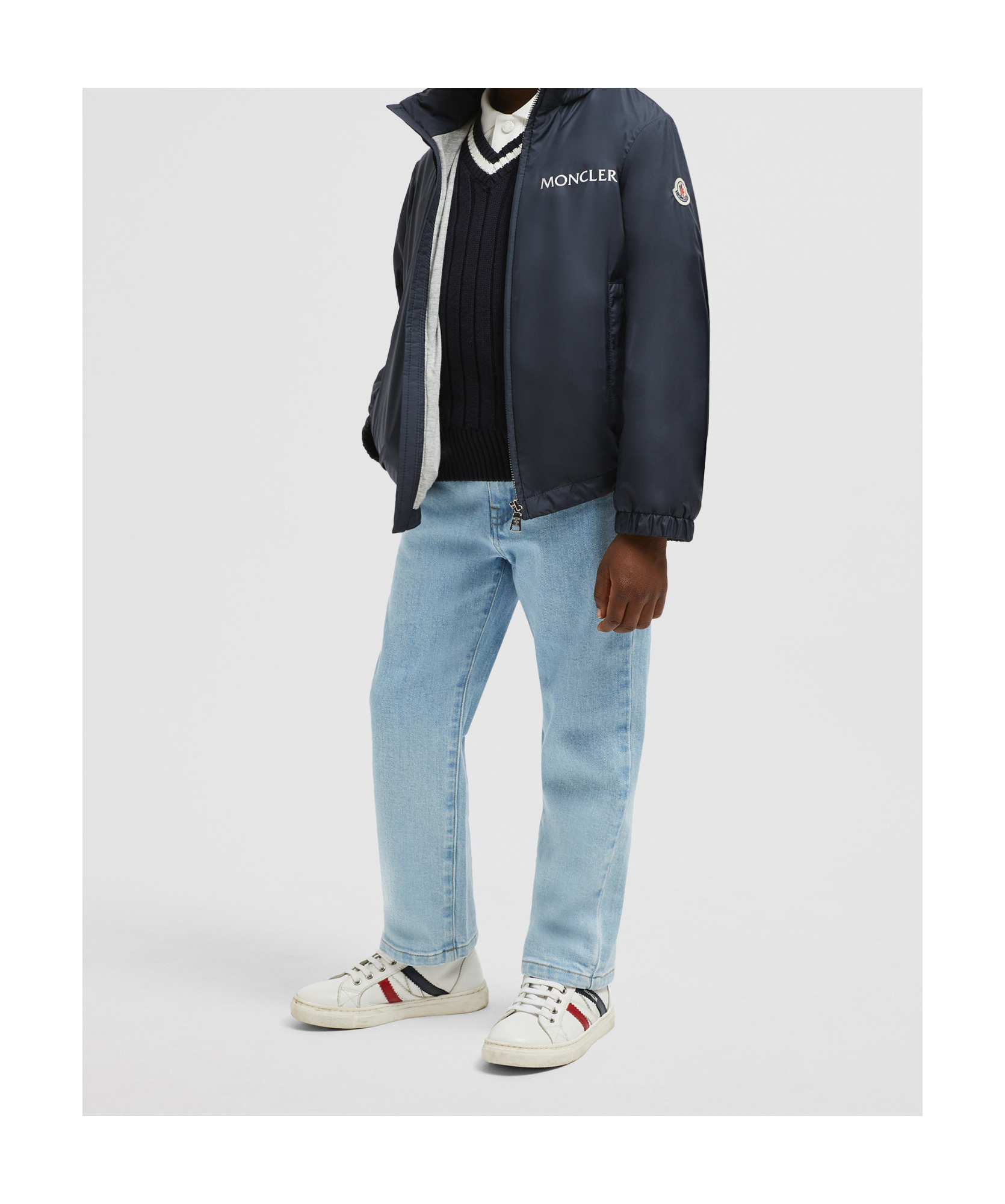 Moncler Long-sleeved Jacket In Blue