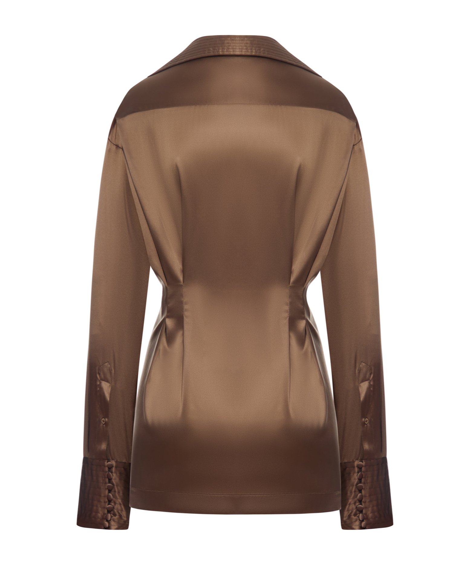 Dries Van Noten Silk Blouse With Front Draping In Brown