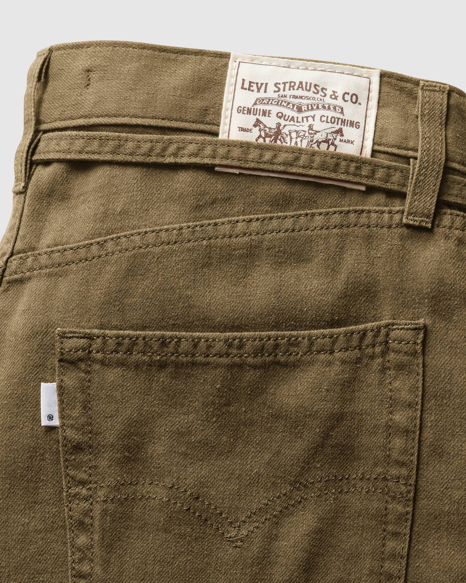 Levi's Xl Baggy Straight Linen Blend Women's Pants In Oat Linen-brown