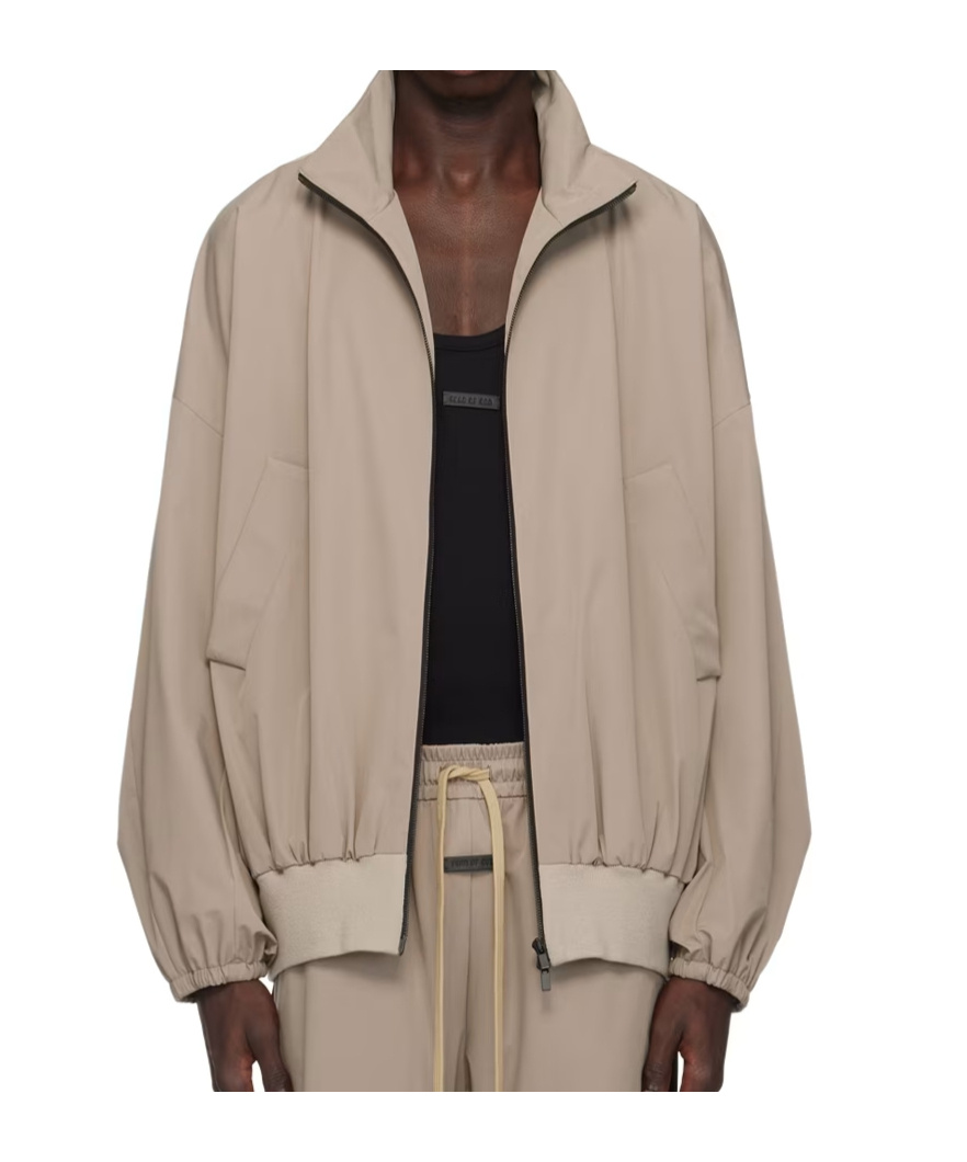Fear Of God High Necked Vented Track Jacket With In Brown