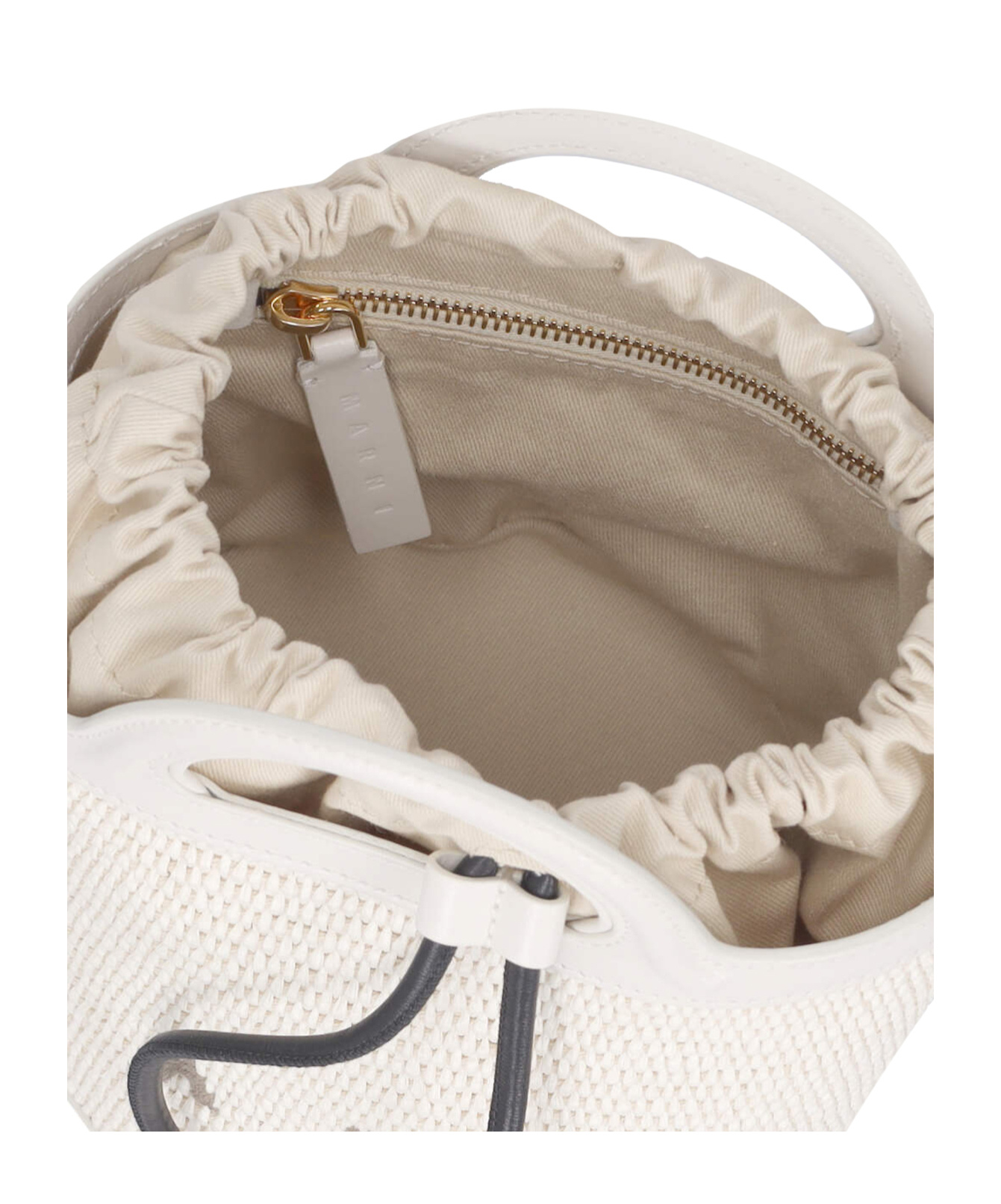 Marni Tropicalia Small Bucket Bag In White