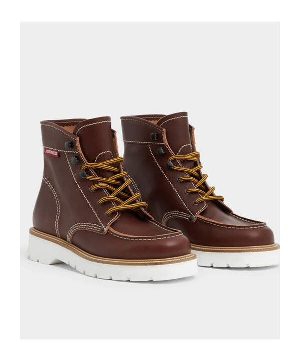 Dsquared2 Leather High Boots In Brown