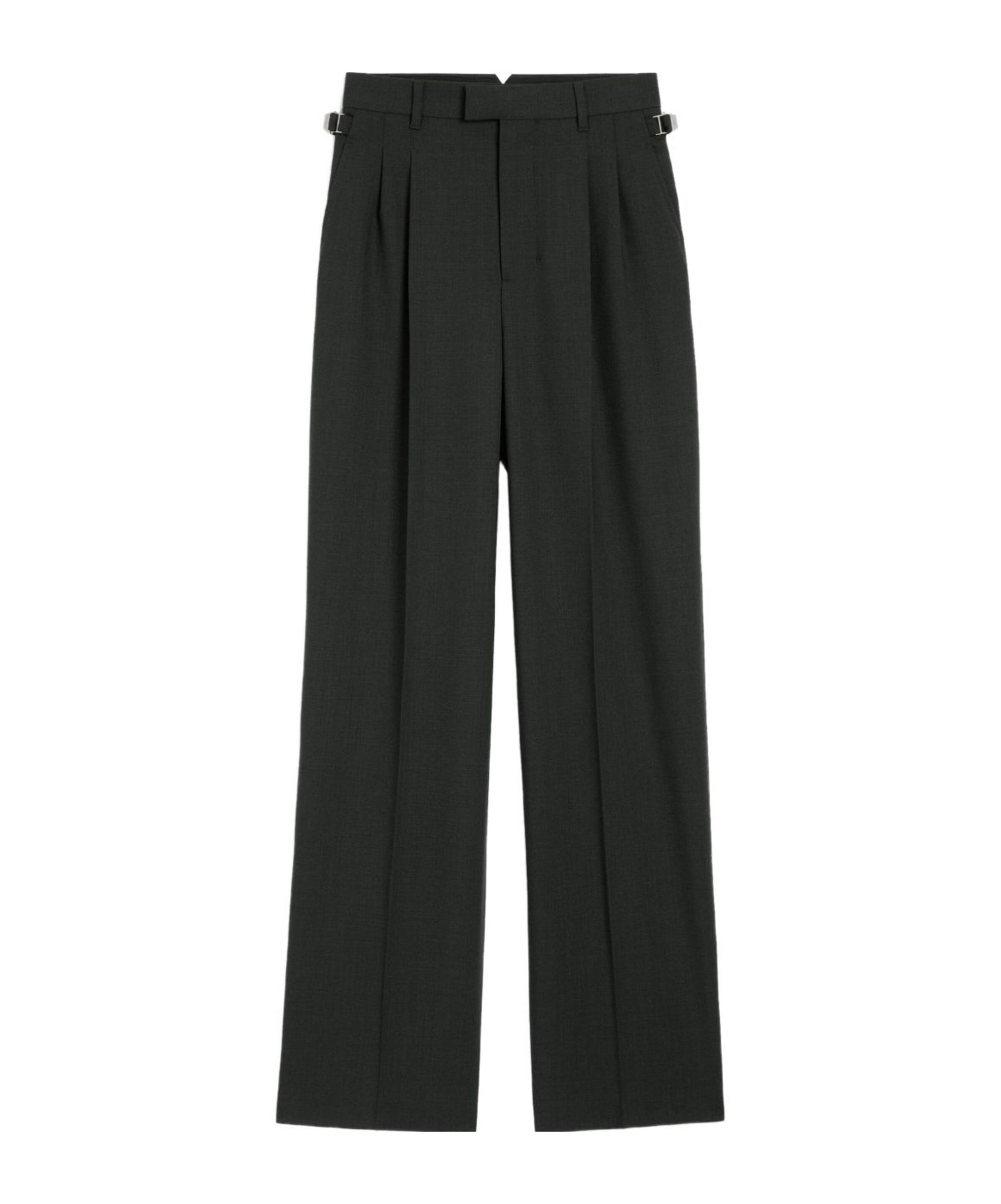 Ami Alexandre Mattiussi Wool High Waist Wide Pants In Gray