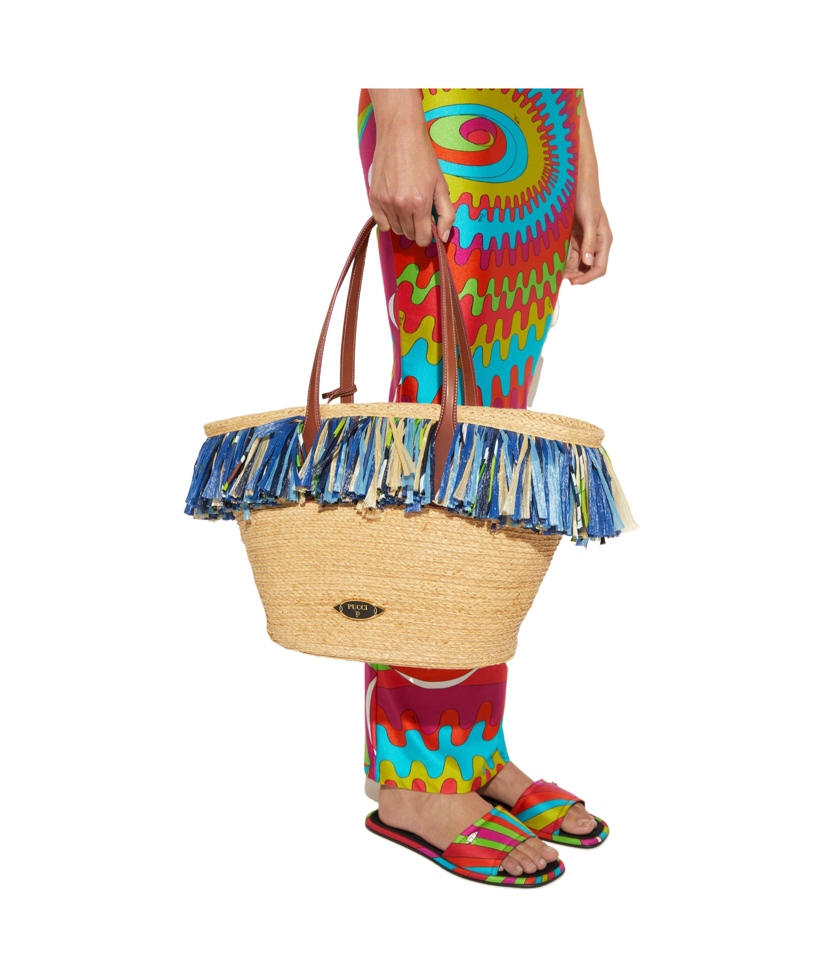 Pucci Ng Fringed Beach Bag In Nude
