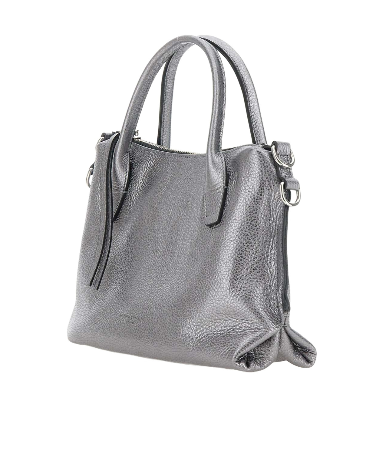 Gianni Chiarini Logo Embossed Zipped Tote Bag In Gray