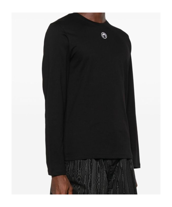 MARINE SERRE MARINE SERRE LOGO EMBROIDERED LONG SLEEVED T-SHIRT