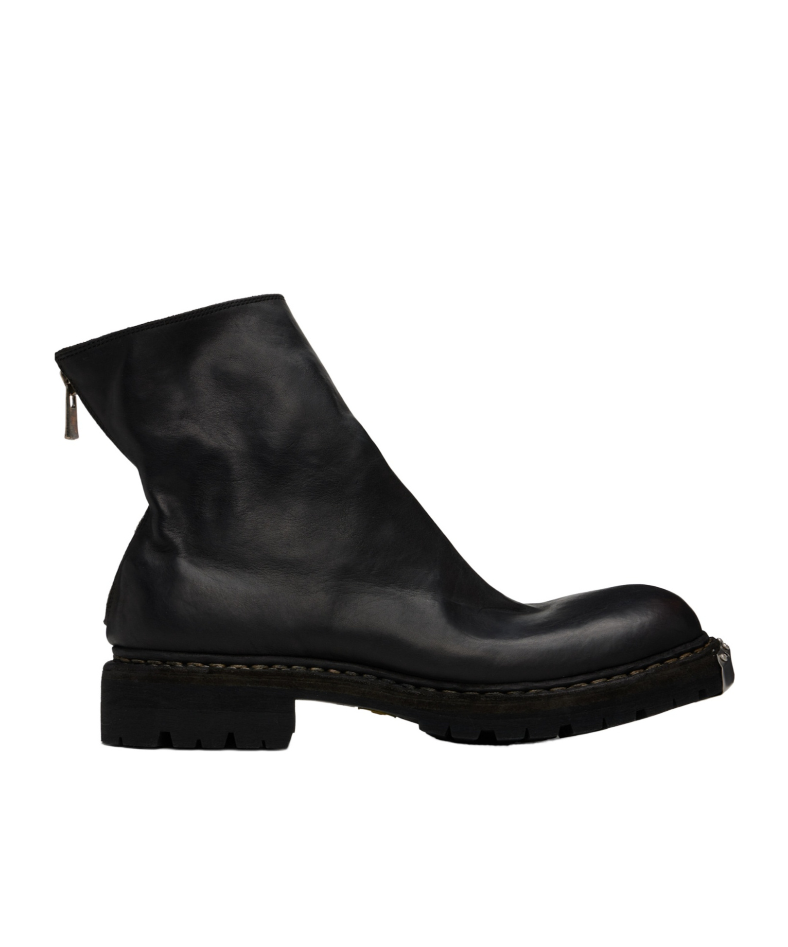 Guidi Round-head Short Boots In Black