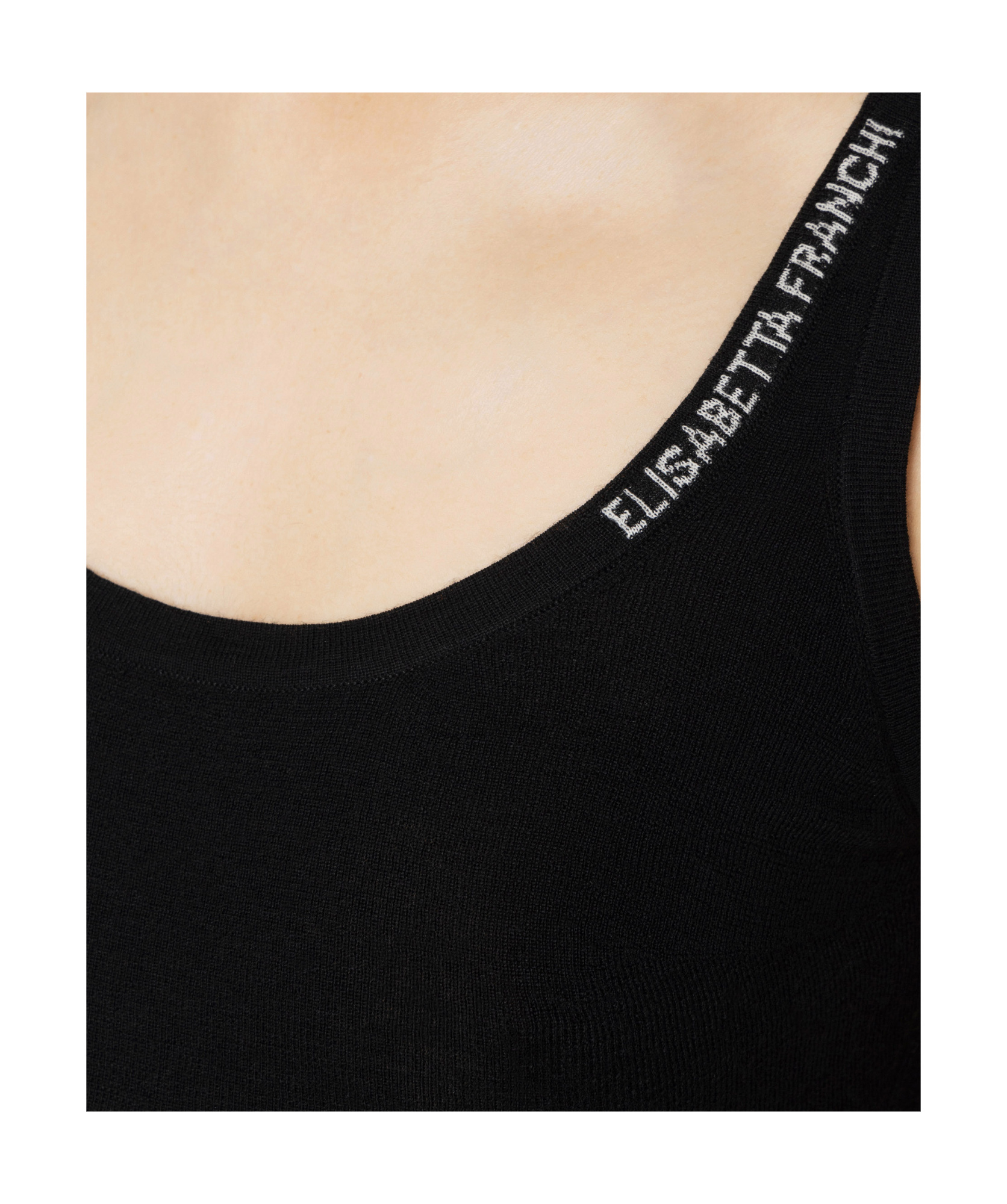 Elisabetta Franchi Jacquard Logo Vest In Black