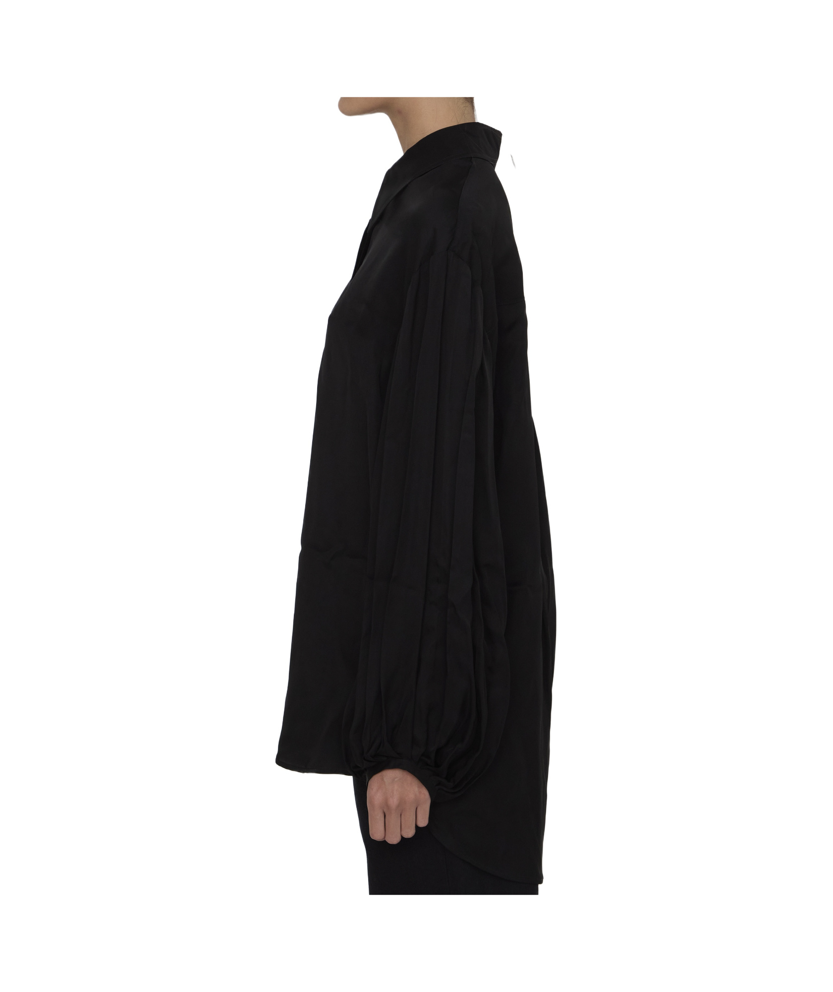 Khaite Bam Long-sleeved Twill Shirt In Black