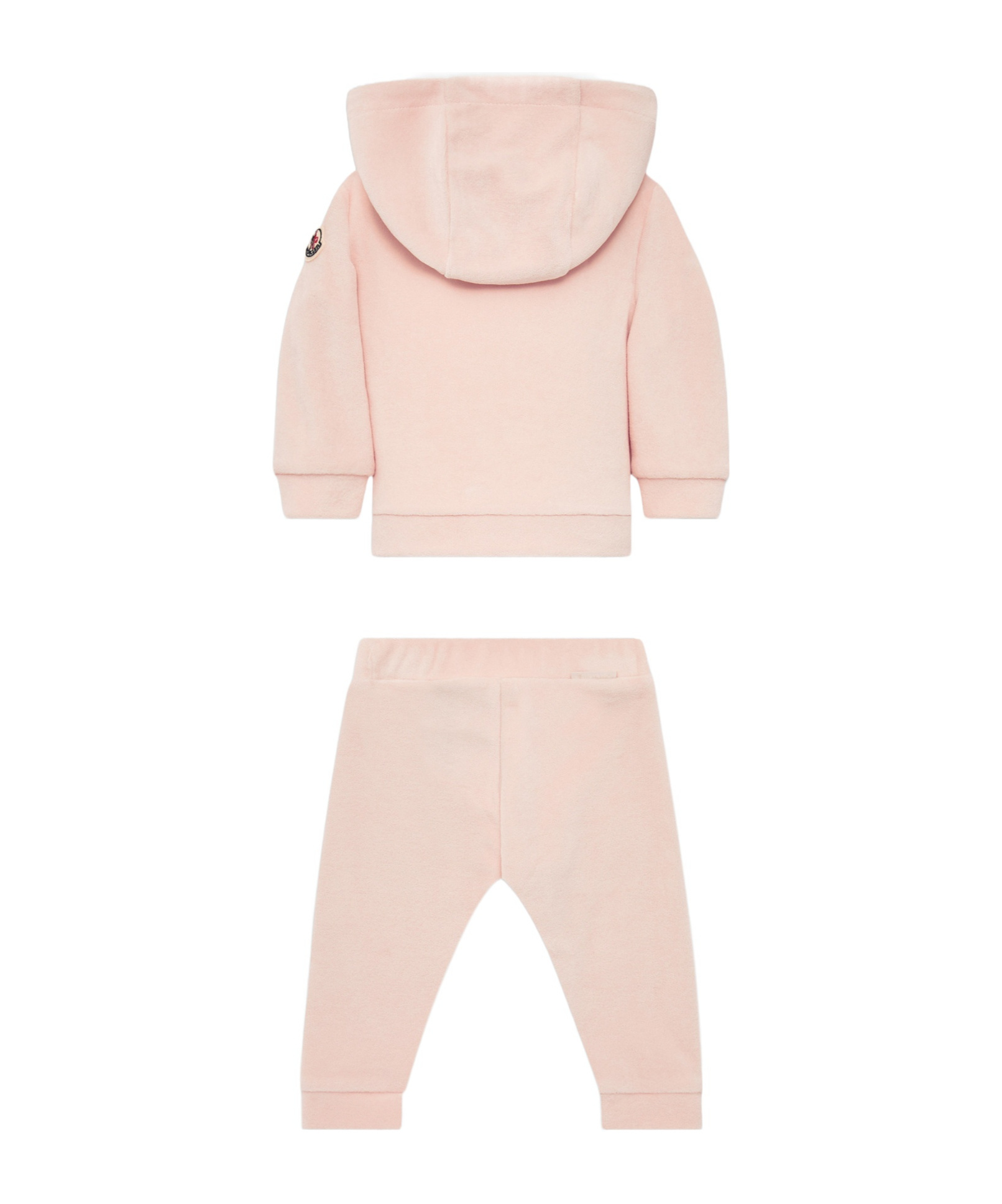 Moncler Logo-embroidered Fleece Tracksuit In Pink