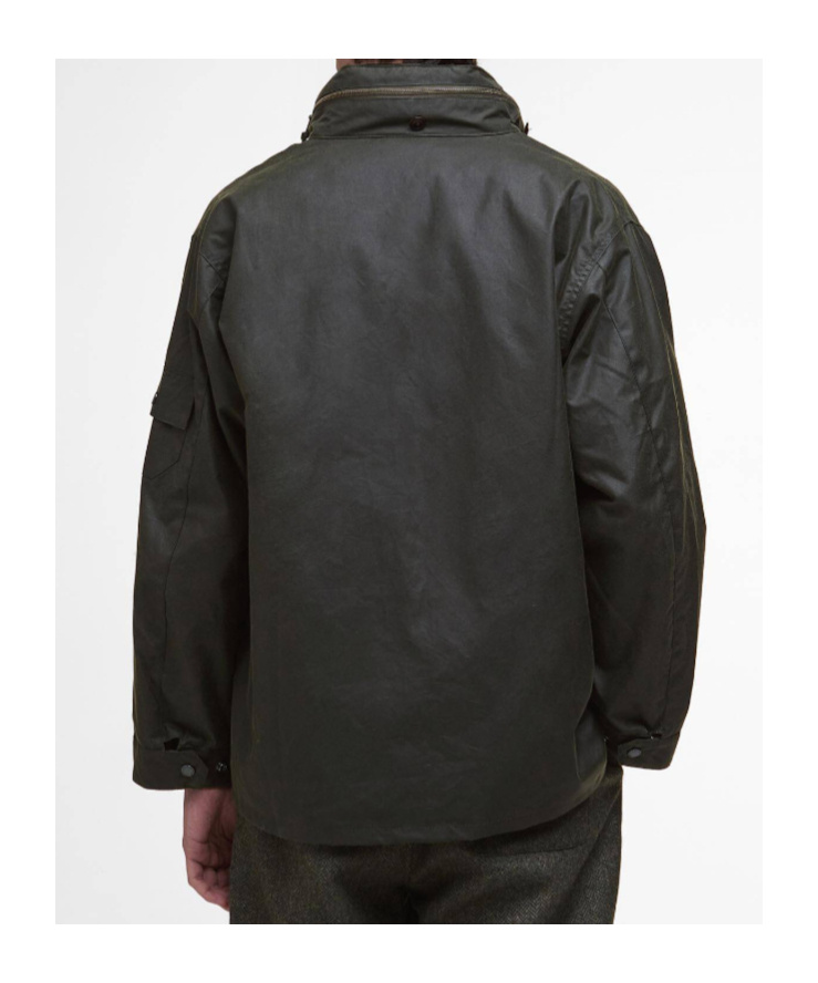 Barbour Editor Waxed Jacket In Black