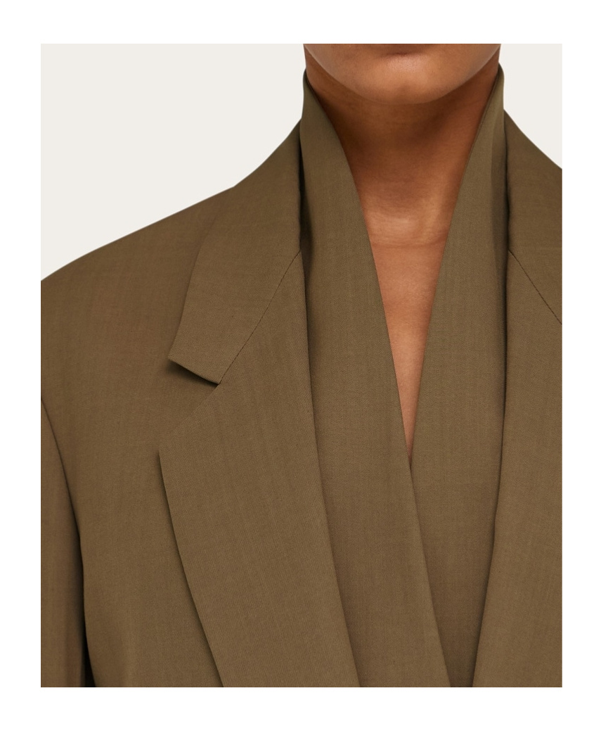 Ferragamo Single Breasted Blazer In Green