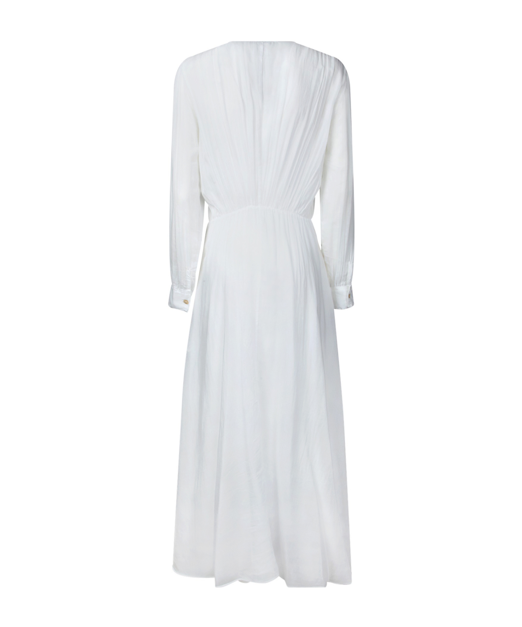 Shop Forte Forte Long Sleeve Deep V Neck Dress