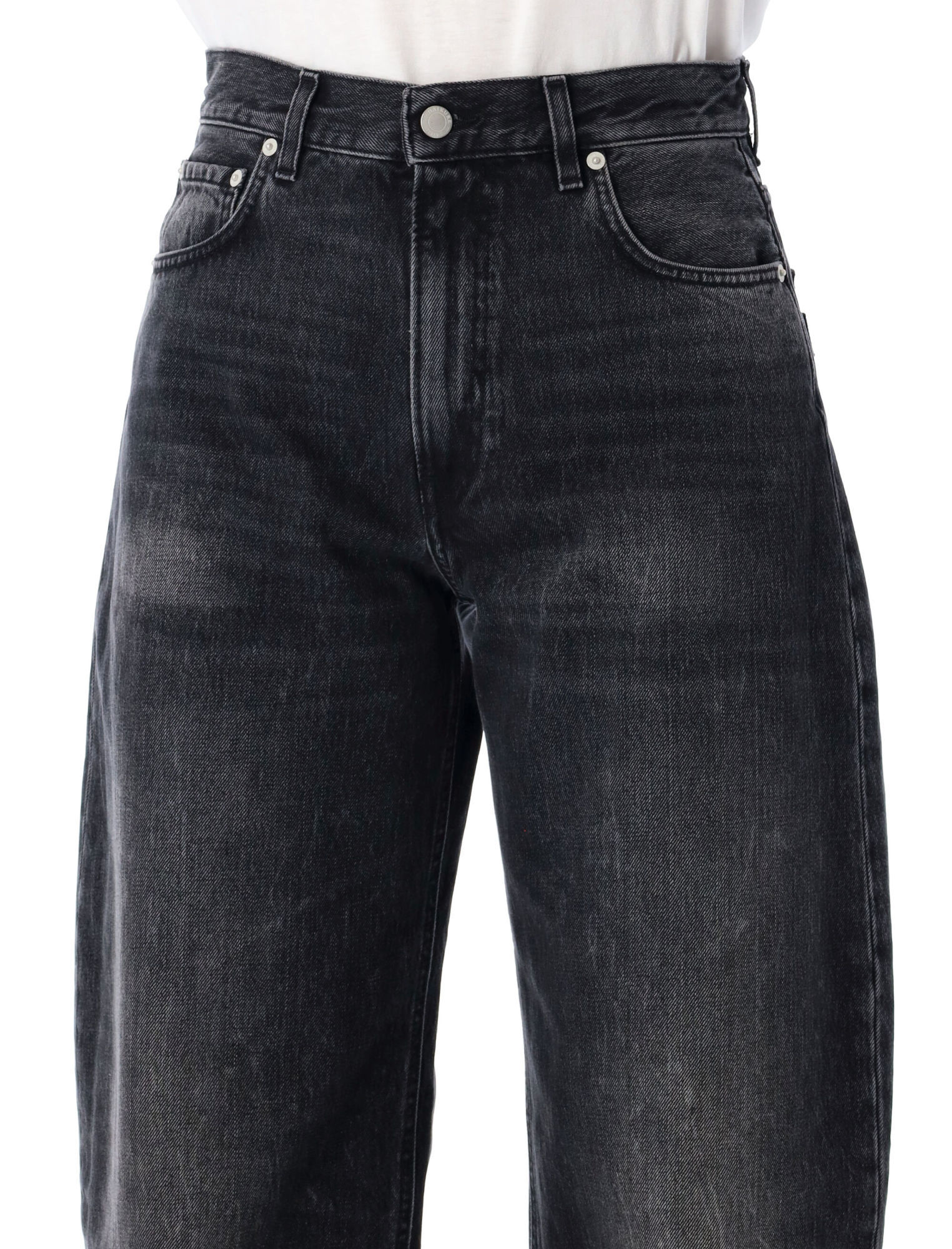 Haikure Tapered Balloon Jeans Contrast Stitching In Black